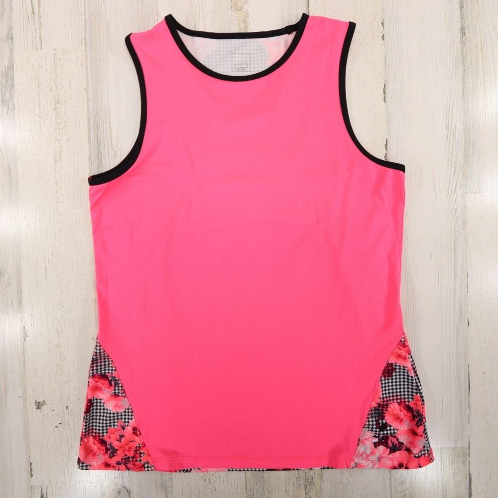 Tail Tank Top Womens Large Pink Floral Sleeveless Vented Golf Tennis Pickleball